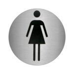 Placa Adhesiva Baño "Mujer" Acero Inoxidable Ø 7 cm.