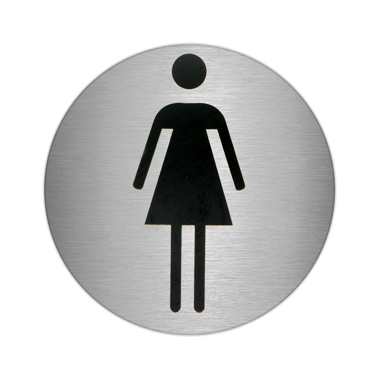 Placa Adhesiva Baño "Mujer" Acero Inoxidable Ø 7 cm.