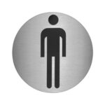 Placa Adhesiva Baño "Hombre" Acero Inoxidable Ø 7 cm.
