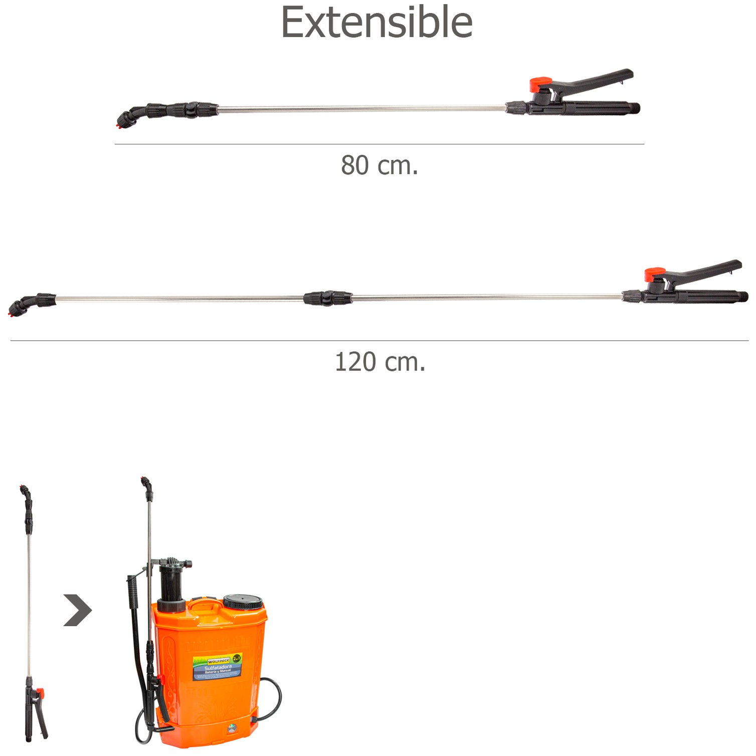 Lanza Extensible Para Sulfatadora A Bateria Wolfpack (08052000)