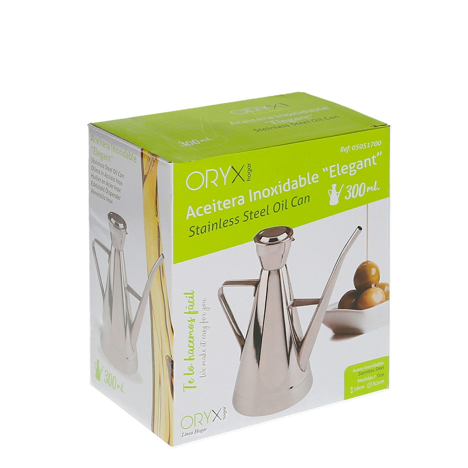 Aceitera Acero Inoxidable Modelo Elegant 300 ml.