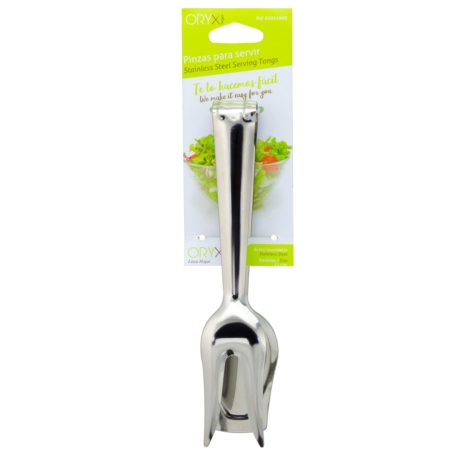 Pinzas Para Servir Acero Inoxidable 21 cm. Ideal para la cocina, servir ensaladas, servir carnes, pescados, etc.