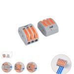 Regleta Conexion Rapida, Conexion Electrica 3 polos, 4mmØ, 24 unidades.