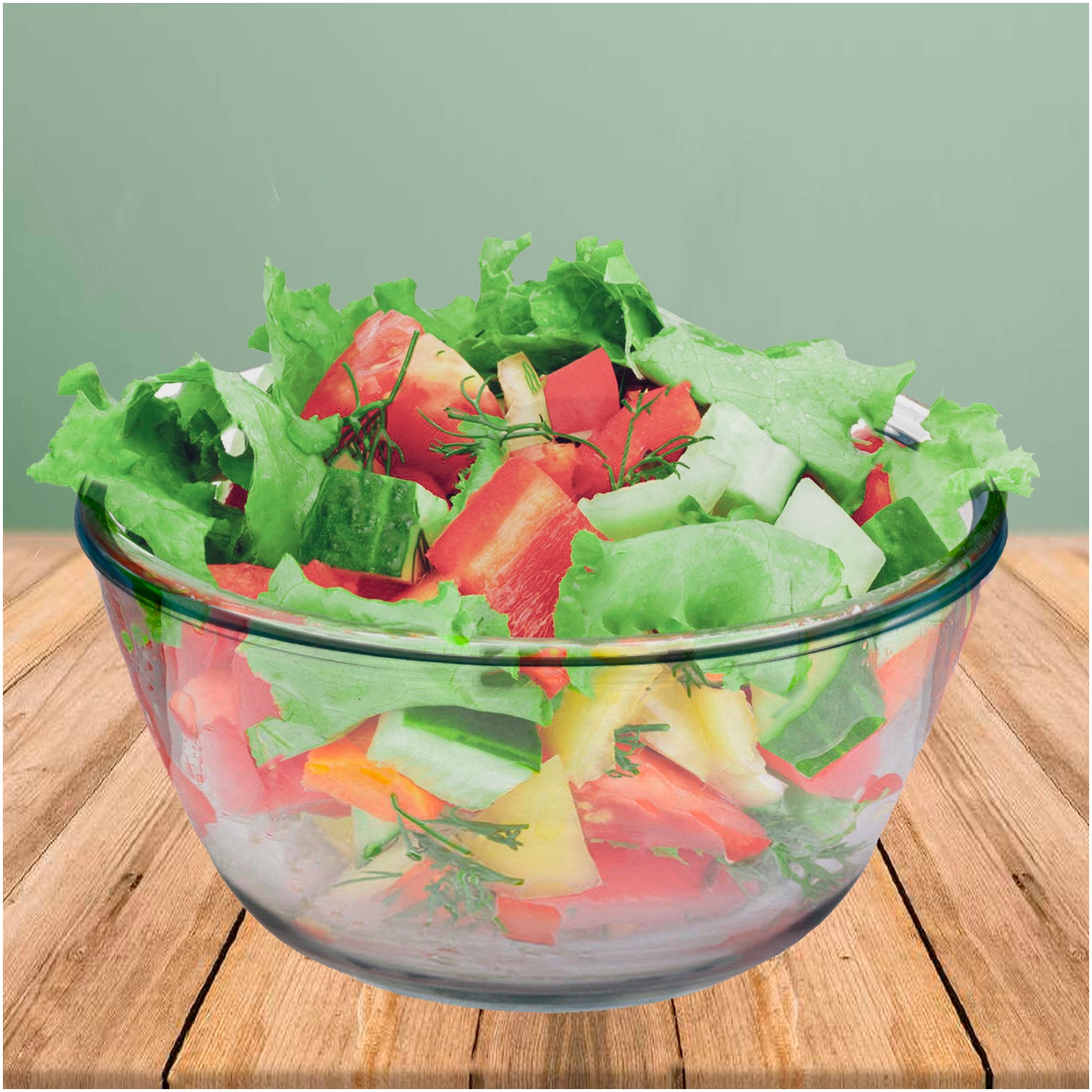 Bol De Cristal, Ideal Para Mezclas. 2.0 Litros. Libre BPA, Cristal De Borosilicato.Ensaladas, Postres, Cocina, Resposteria