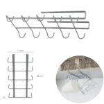 Colgador Tazas, Soporte Cocina Bajo Mueble, Acero Cuelgatazas para 10 tazas