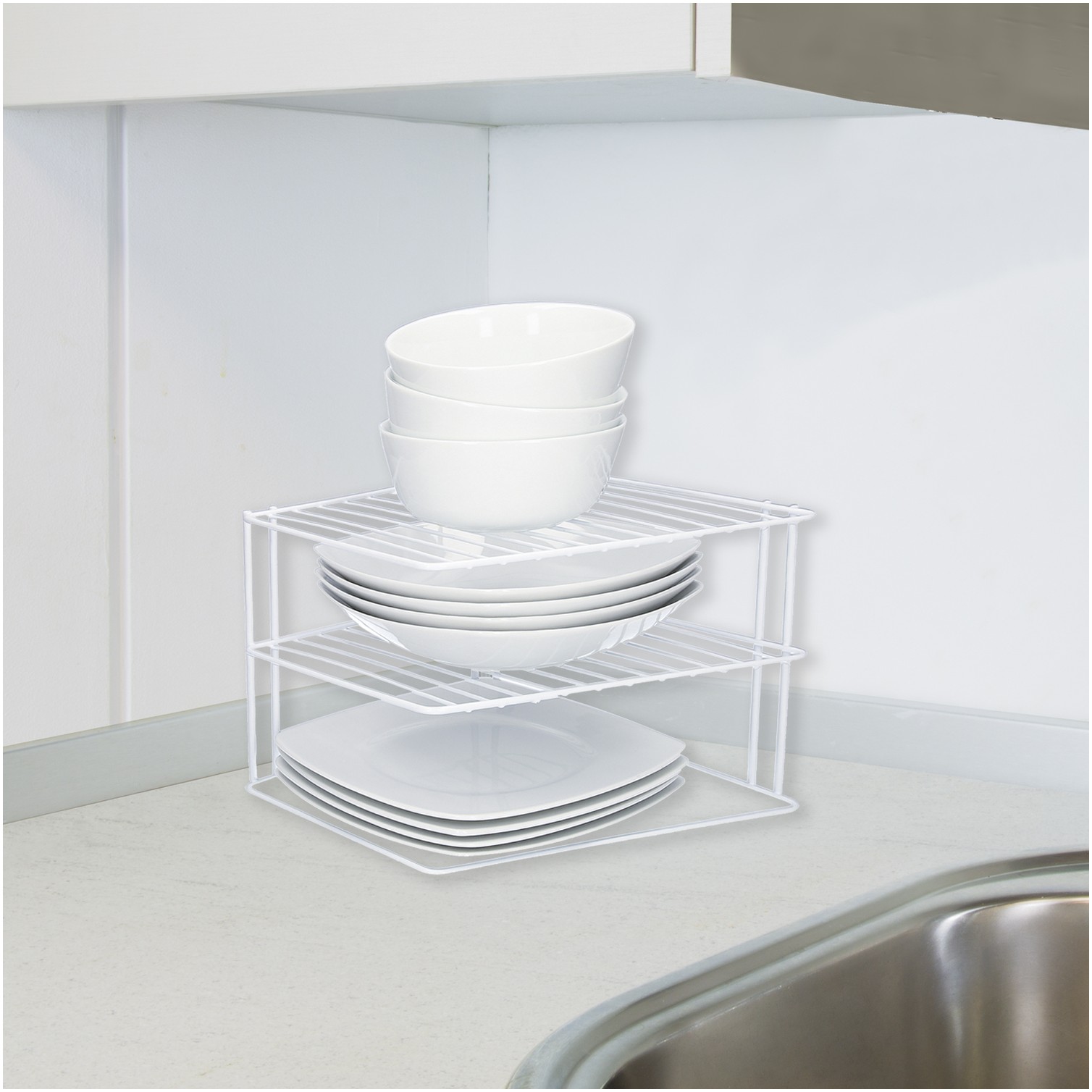 Estante Forma De Esquina Para Cocina, 90 Grados, 3 niveles