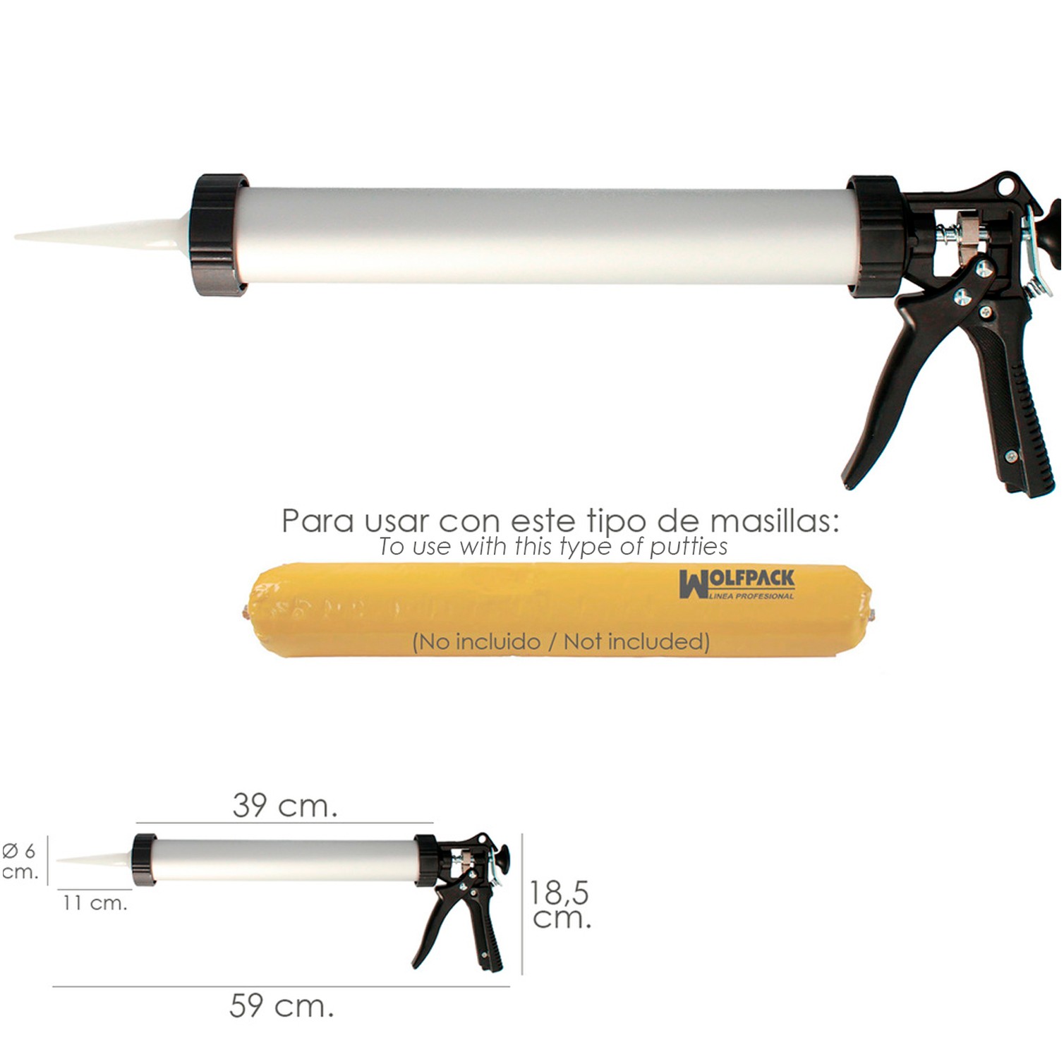 Pistola Aluminio / Acero Para Aplicar Mortero Capacidad 660 CC.