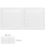 Rejilla Ventilacion Atornillable Doble 30x15 cm. Color Blanca