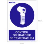 Cartel De Control Obligatorio De La Temperatura 21x 30 (Alt.) cm.