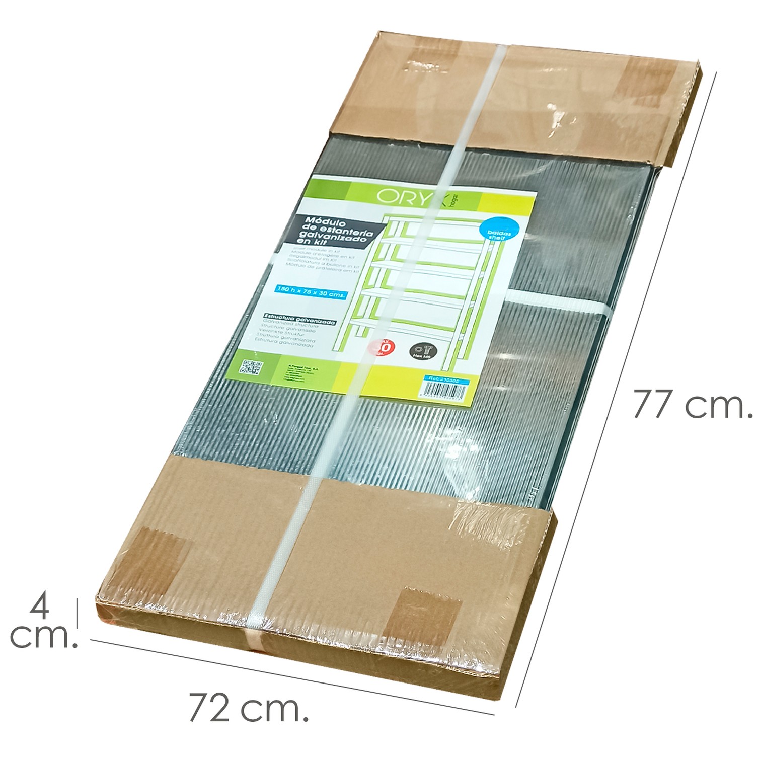 Estanteria Acero Galvanizado con 5 Baldas 150x75x30 cm. Baldas ajustables. Peso maximo 150 Kg.