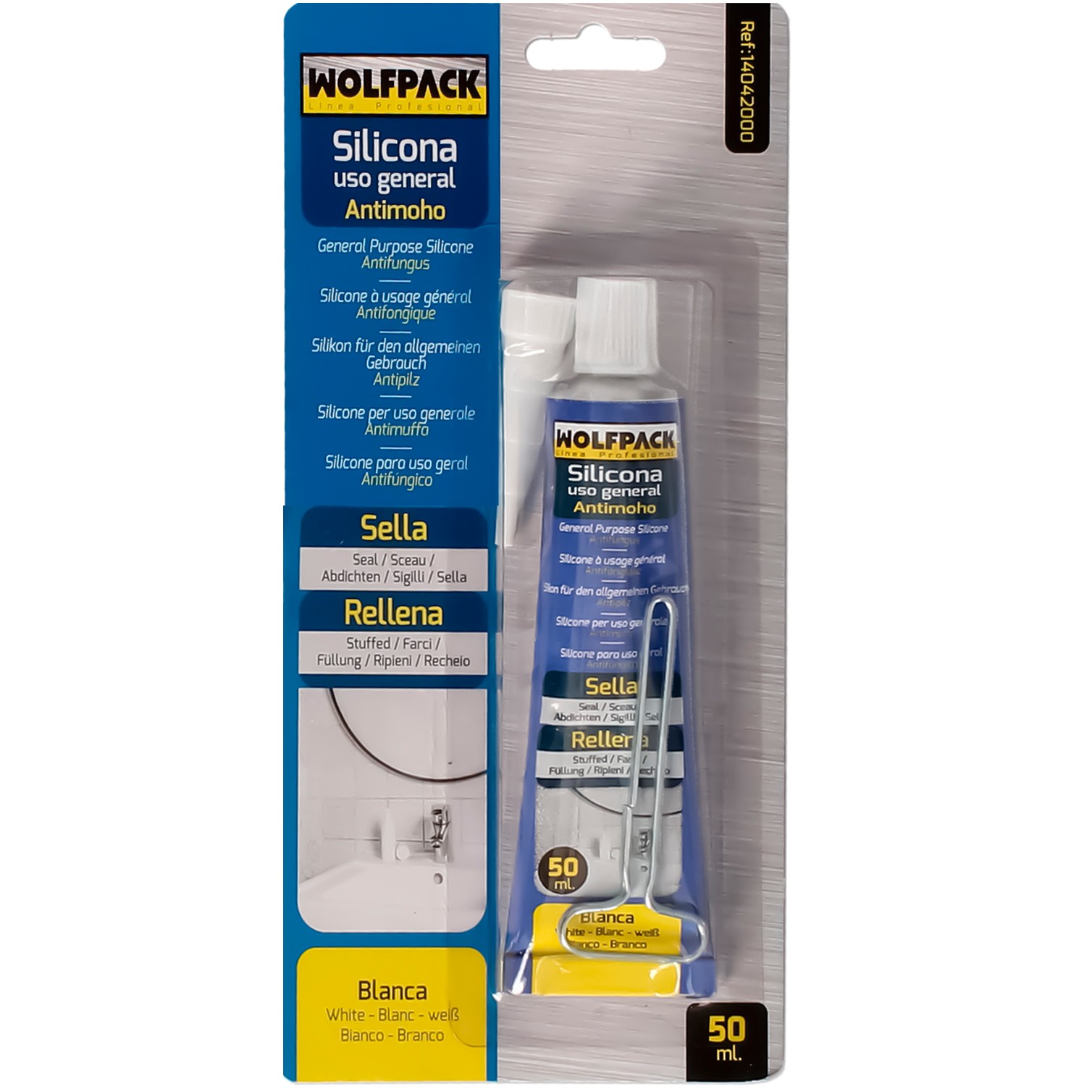 Silicona Acida Antimoho Tubo 50 ml. Blanca