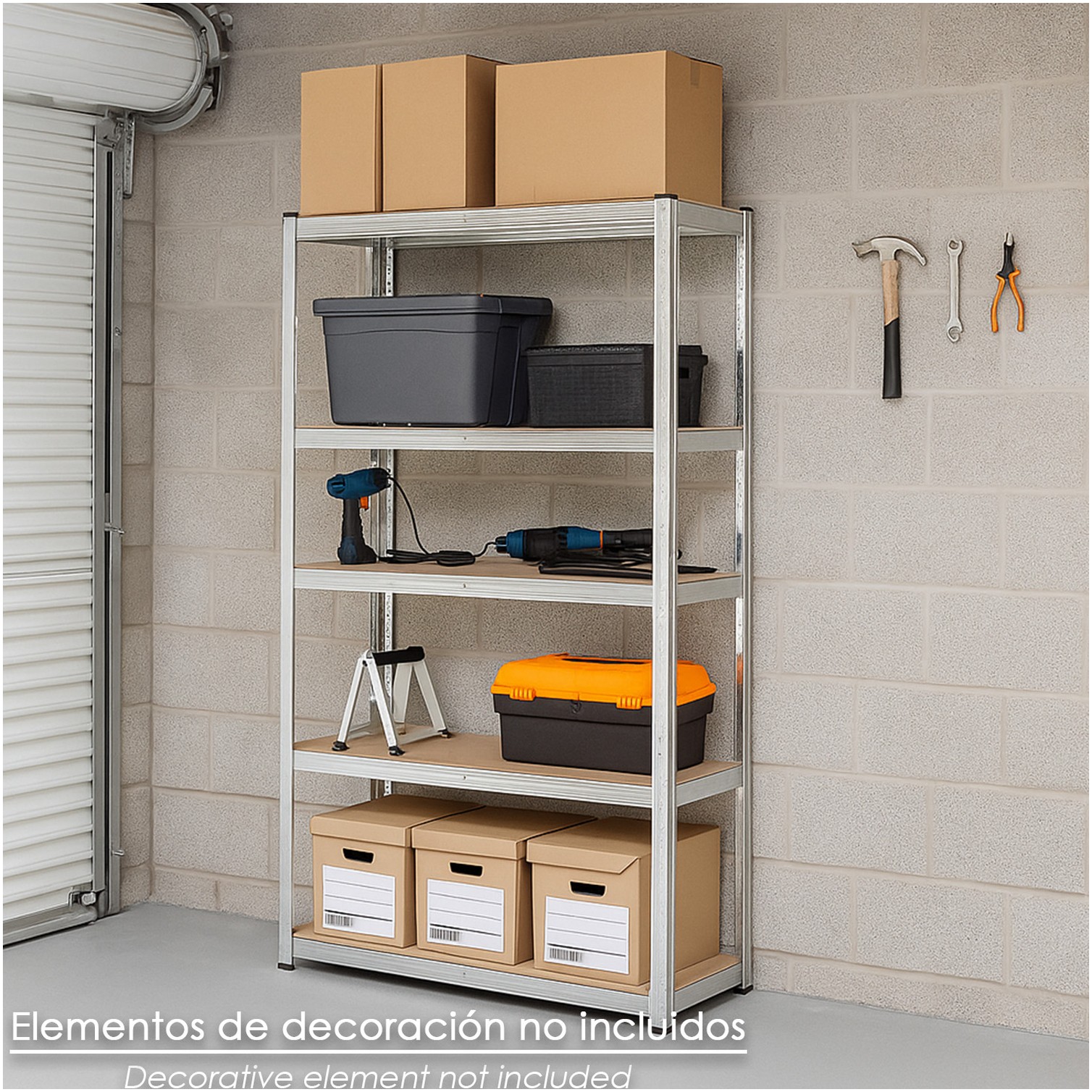 Modulo Estanteria Montaje Rápido Sin Tornillos 90x40x180 cm. (5 Bateas)
