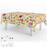 Mantel Hule Rectangular Frutas Fantasia Impermeable Antimanchas PVC 140x250 cm. Recortable Uso Interior y Exterior