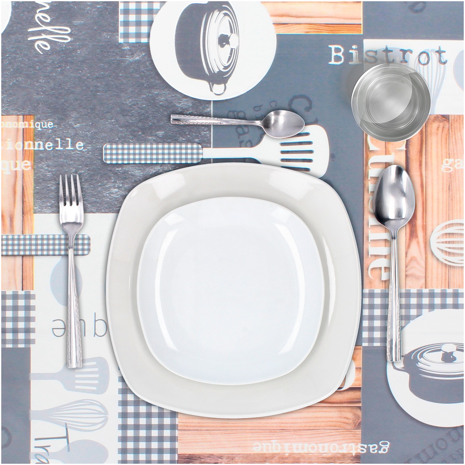 Mantel Hule Rectangular Cuisin Impermeable Antimanchas PVC 140 x 250 cm. Recortable Uso Interior y Exterior
