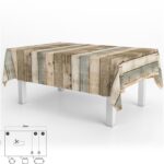 Mantel Hule Rectangular Tablones Madera Impermeable Antimanchas PVC 140 x 250 cm. Recortable Uso Interior y Exterior