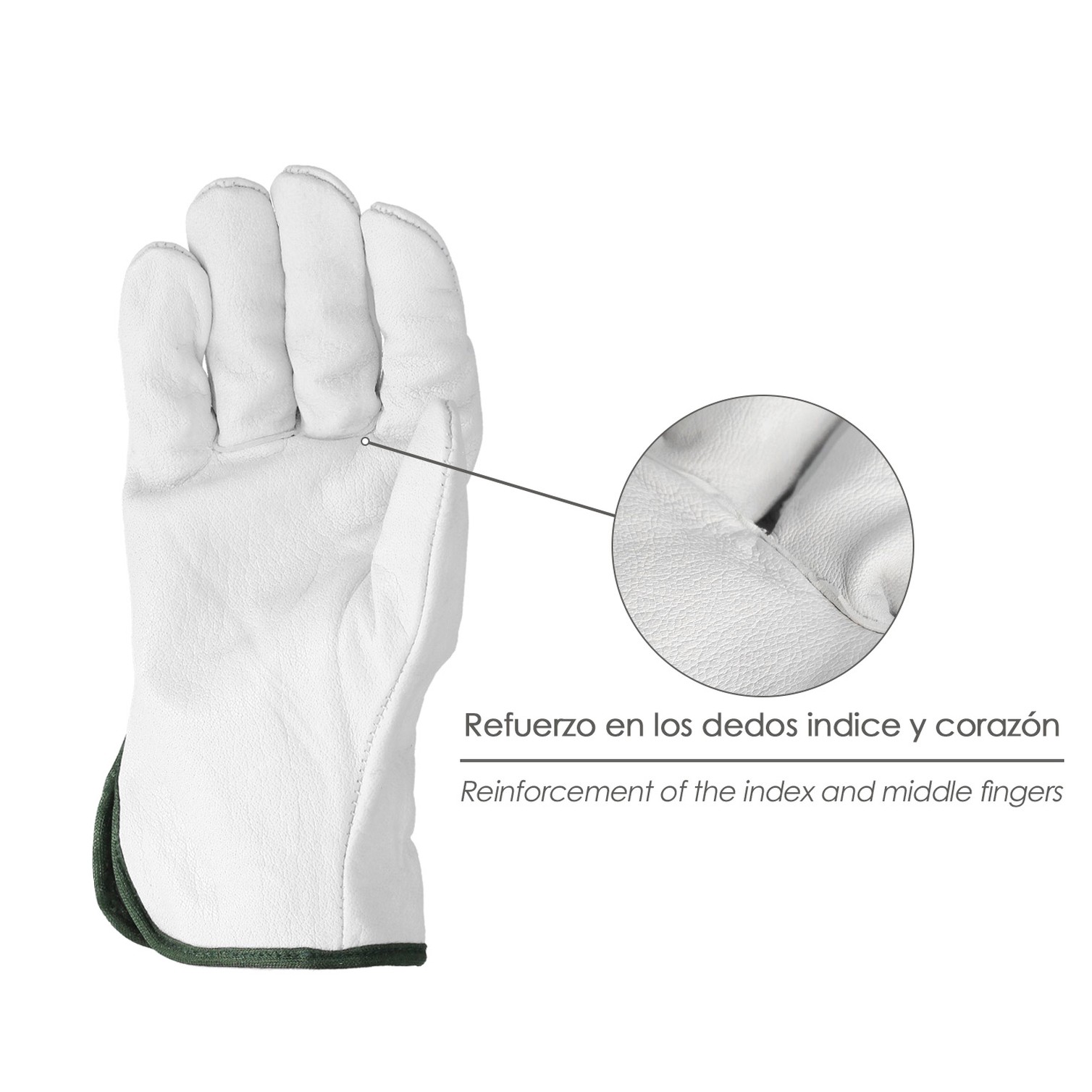 Guantes Trabajo Piel FLOR 7" Con Colgador (Par)