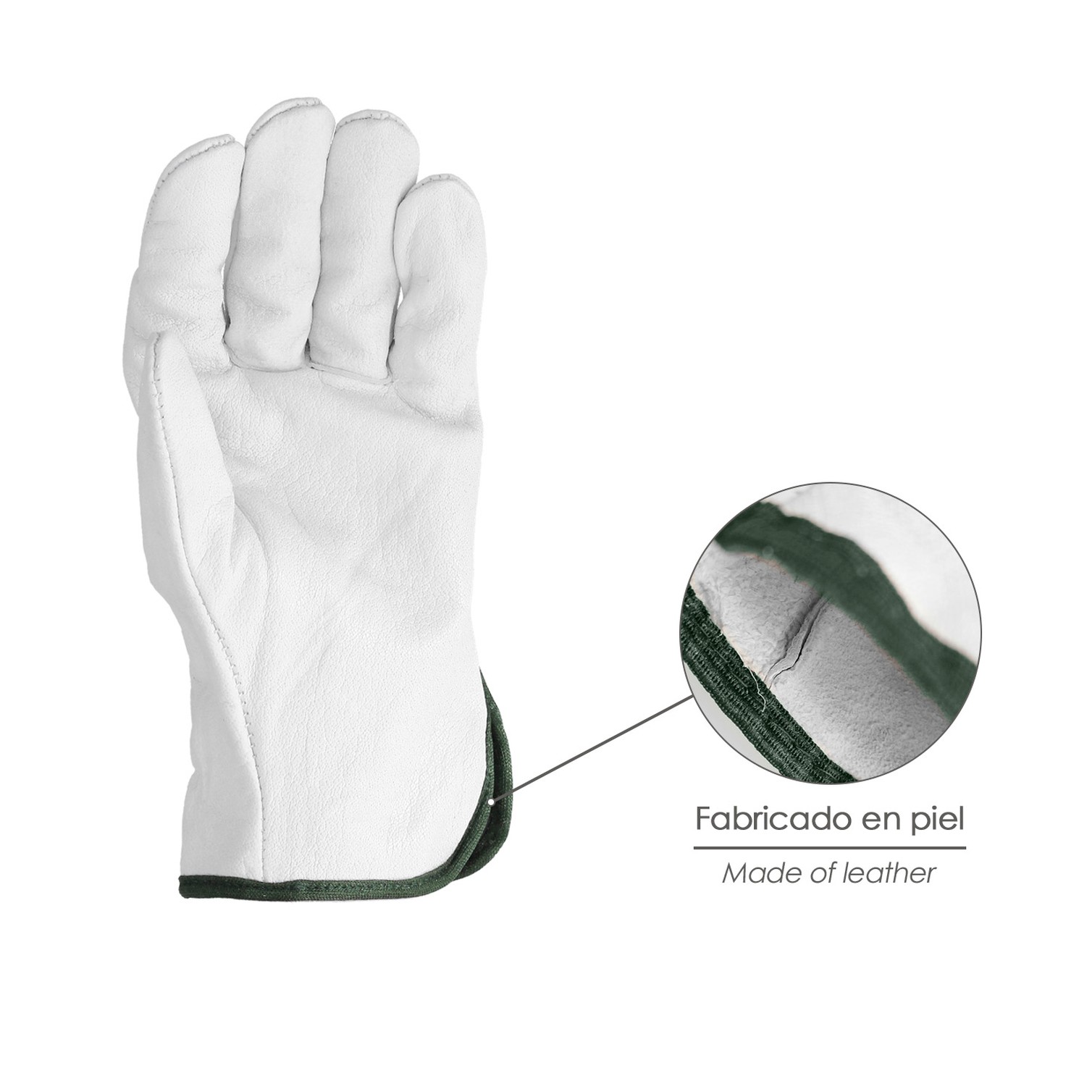 Guantes Trabajo Piel FLOR 7" Con Colgador (Par)