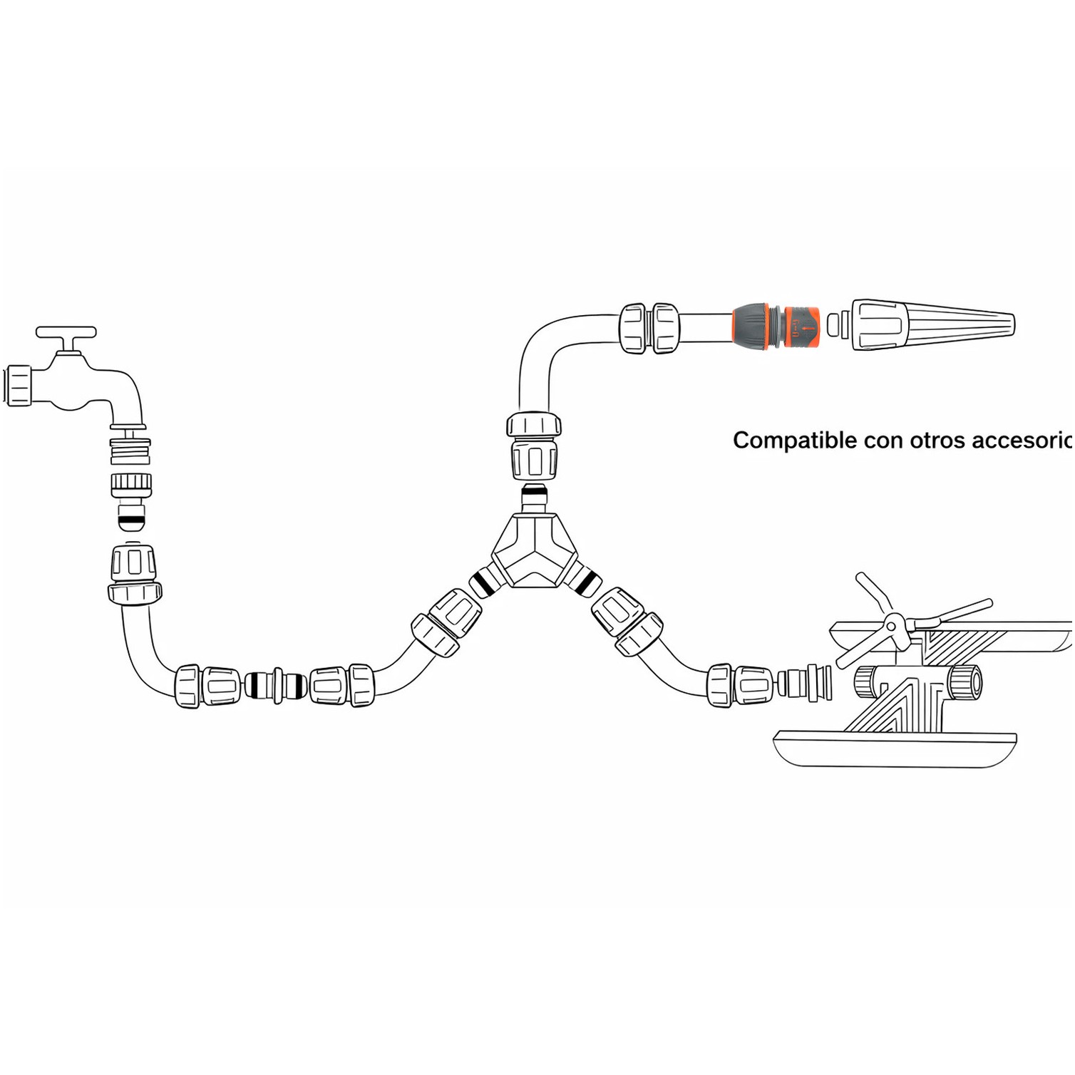 Conector Manguera Plastico Universal 1/2" 5/8" 3/4"