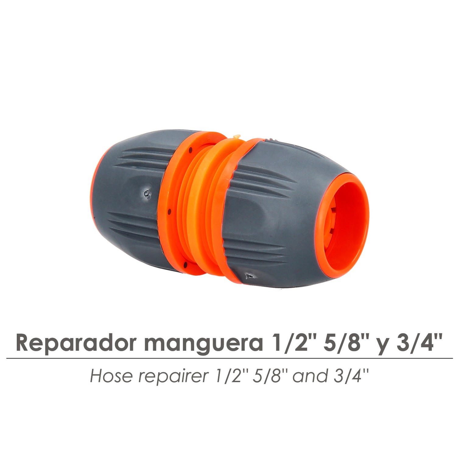 Reparador Universal Mangueras 1/2" 5/8" y 3/4". Facil de usar, Plastico Soft Touch.