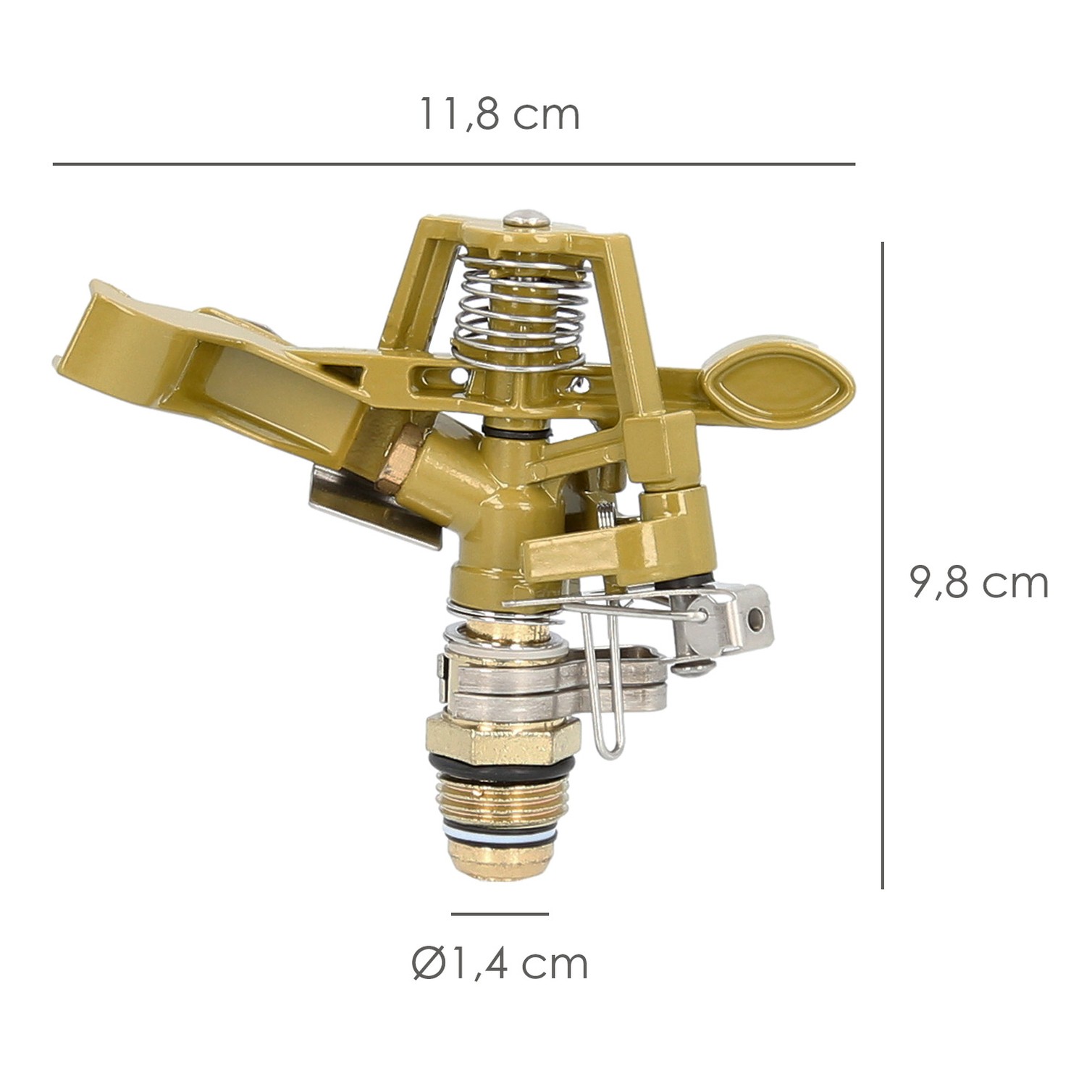 Aspersor Riego Regulable Metalico Sectorial Toma 1/2" Fabricado En Zinc, Riego De Jardines / Cesped