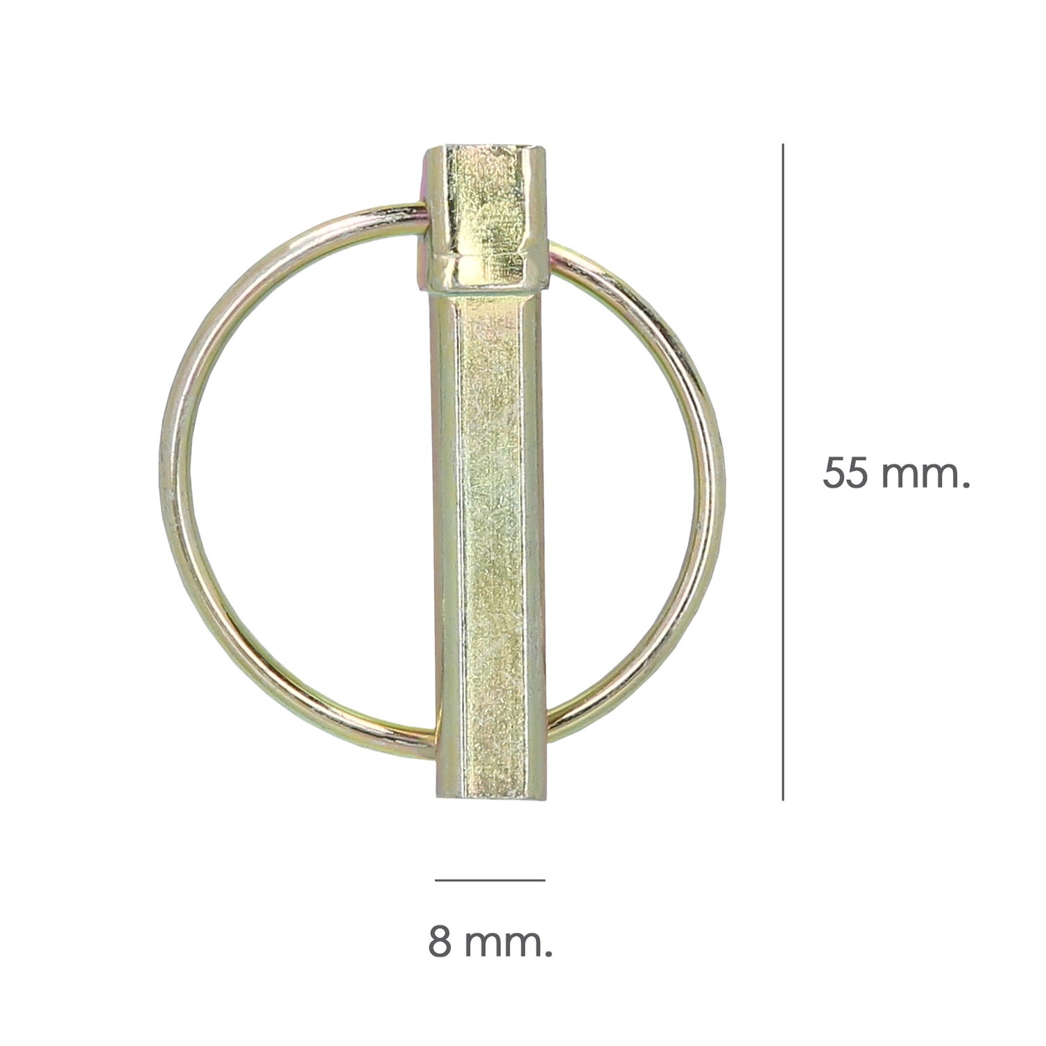 Pasador Anilla Ø 8 x 55 mm. Acero Zincado, Pasadores Anillas, Pasador Remolque, Pasador Tractor, Pasador Bulones Tractor