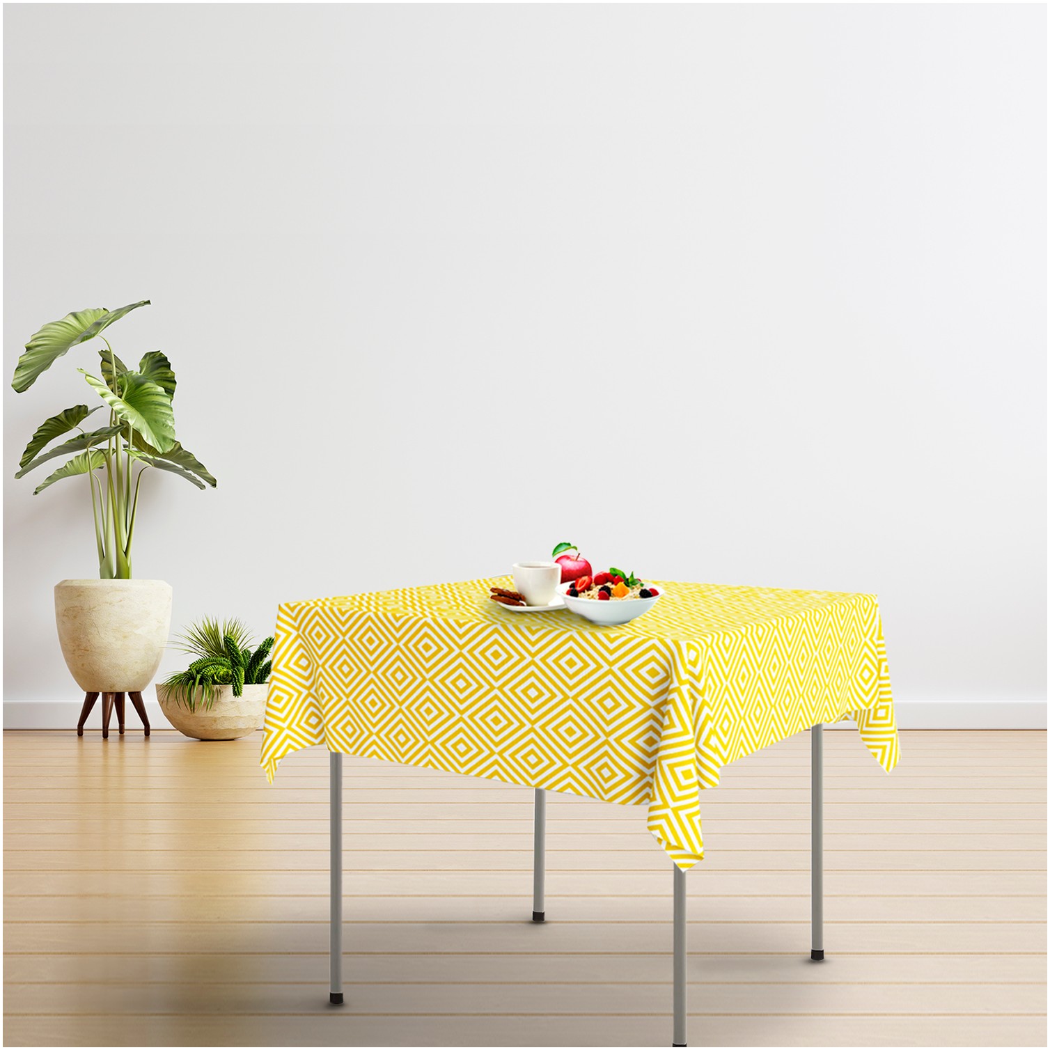 Mesa Plegable Cuadrada HDPE Multifuncional, Portatil, Resistente,Multiusos 86x86x74 cm. Color Blanco