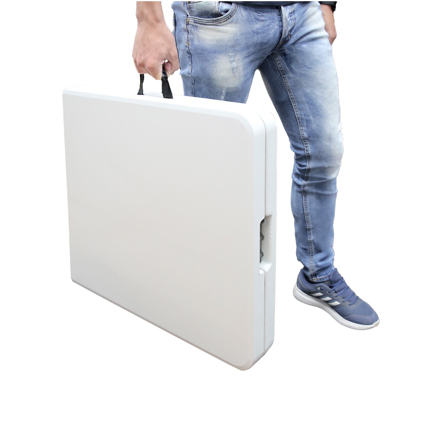 Mesa Plegable Rectangular HDPE 122x61x74 cm. Color Blanco