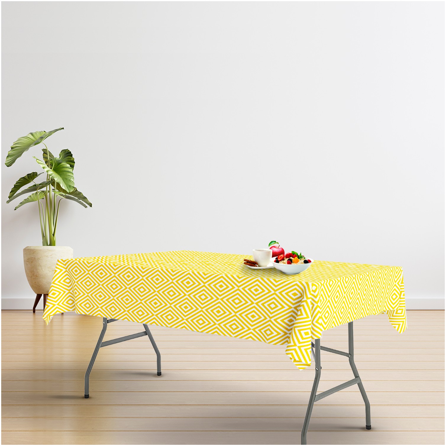 Mesa Plegable Rectangular HDPE Multifuncional, Portatil, Resistente,Multiusos 180x74x74 cm. Color Blanco