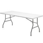 Mesa Plegable Rectangular HDPE 244x76x74 cm. Color Blanco
