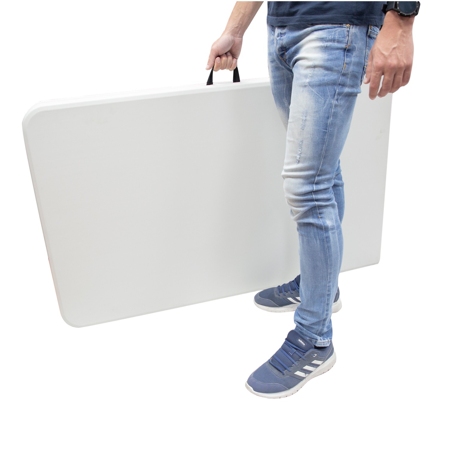 Mesa Plegable Rectangular HDPE 244x76x74 cm. Color Blanco