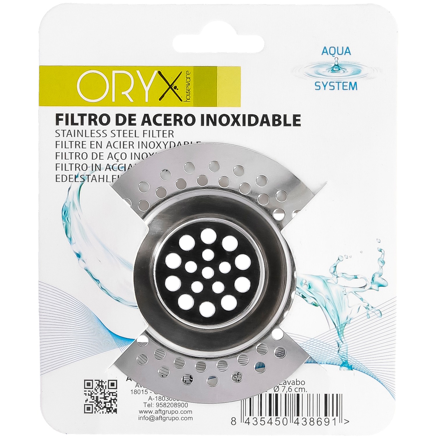 Filtro Cestillo Para Lavabo / Fregadero Inoxidable 8 cm.