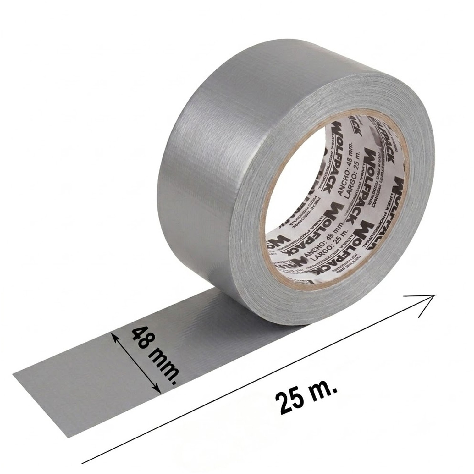 Cinta Americana "Muscle" Gris 48 mm. x 25 mertos. Super Resistente, Sellar, Reparar, Unir, Fijar, Sujetar, Empaquetar.