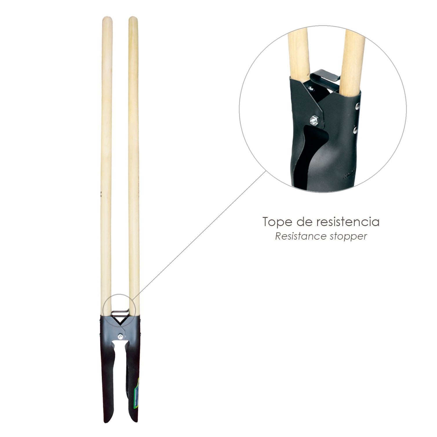 Cavahoyos Acero Forjado Con Mango Madera 146 cm. Plantador, Cava Hoyos,sembradora, Plantadora, Cava Poste, Siembra Bulbos,