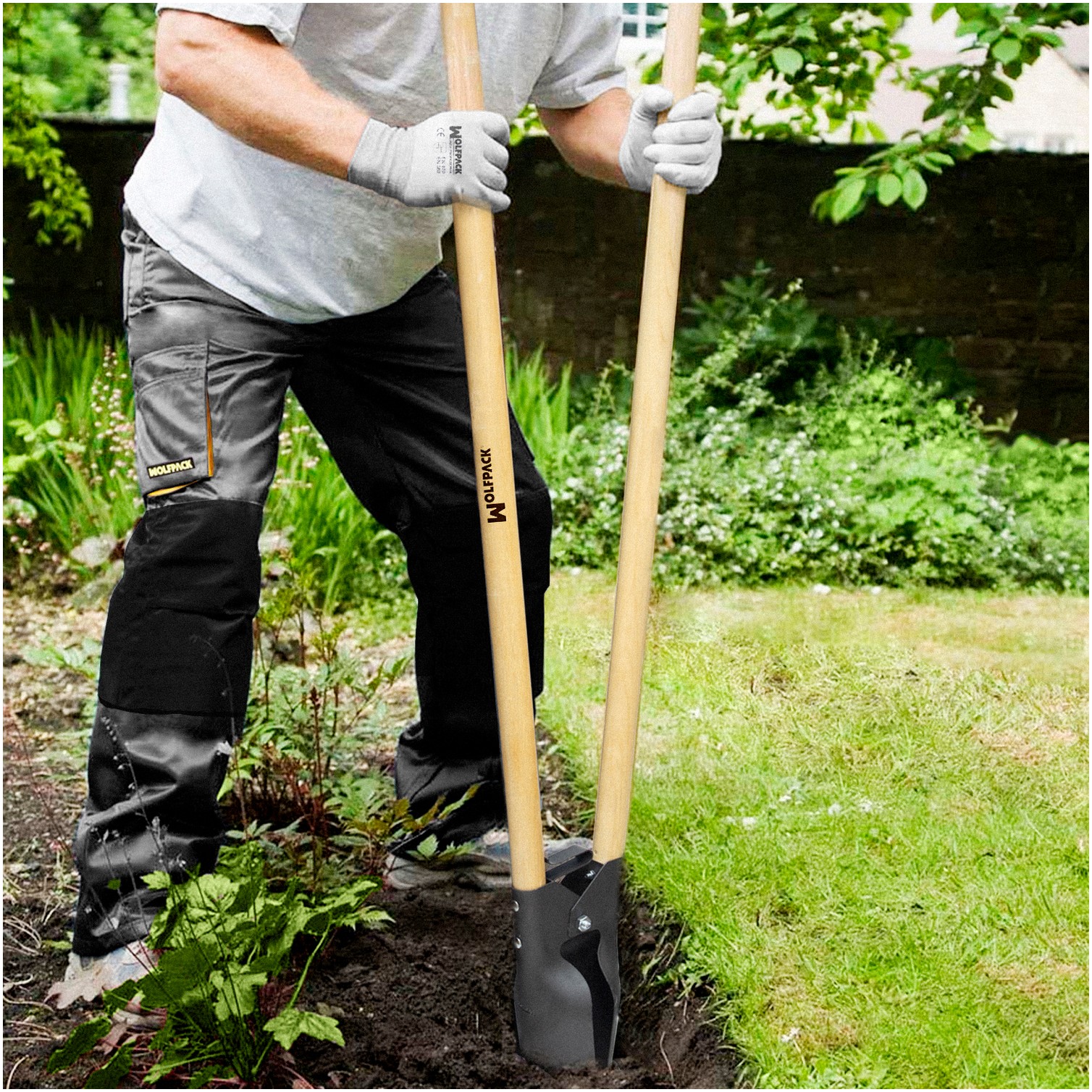Cavahoyos Acero Forjado Con Mango Madera 146 cm. Plantador, Cava Hoyos,sembradora, Plantadora, Cava Poste, Siembra Bulbos,
