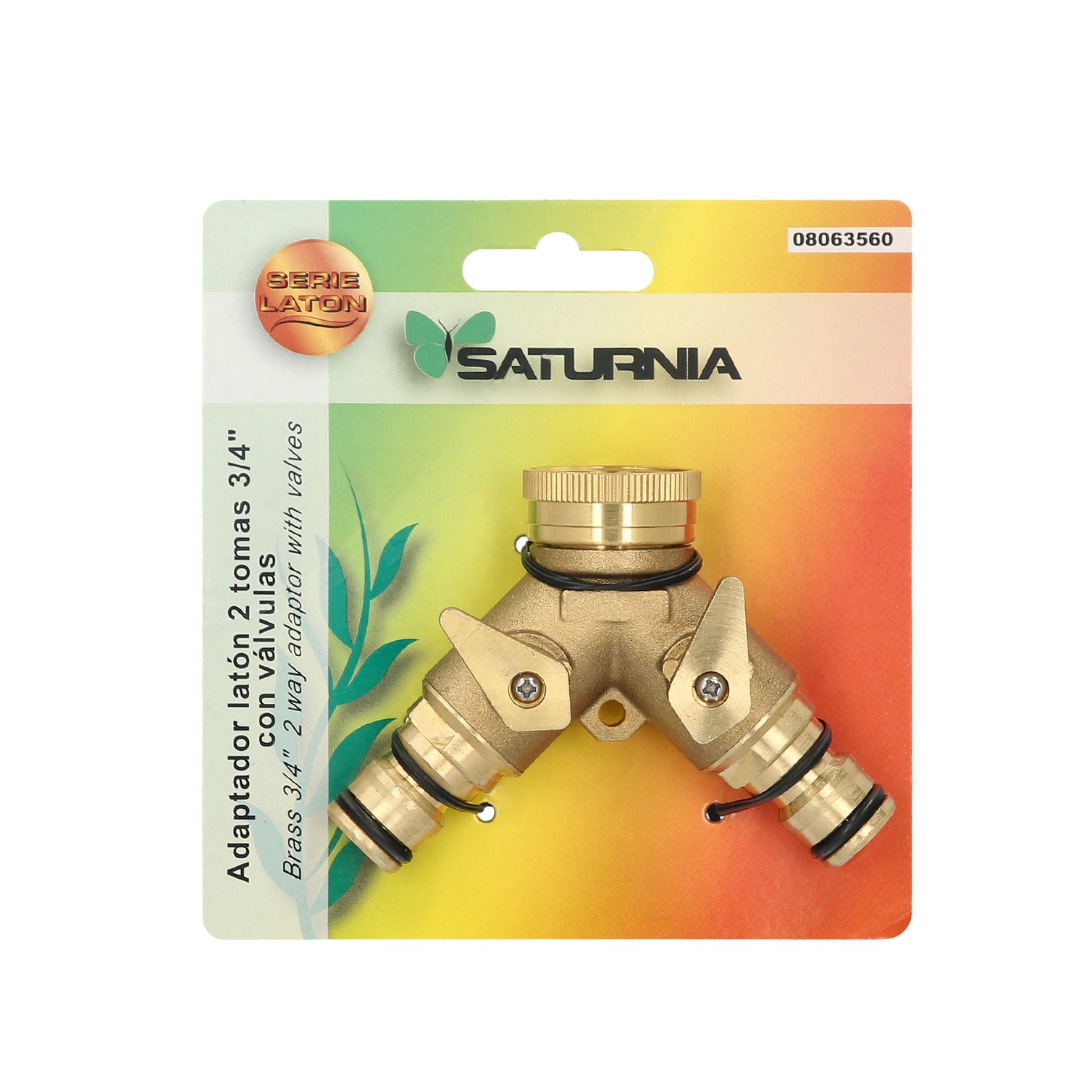 Adaptador Manguera Laton 2 tomas para Grifo 3/4"