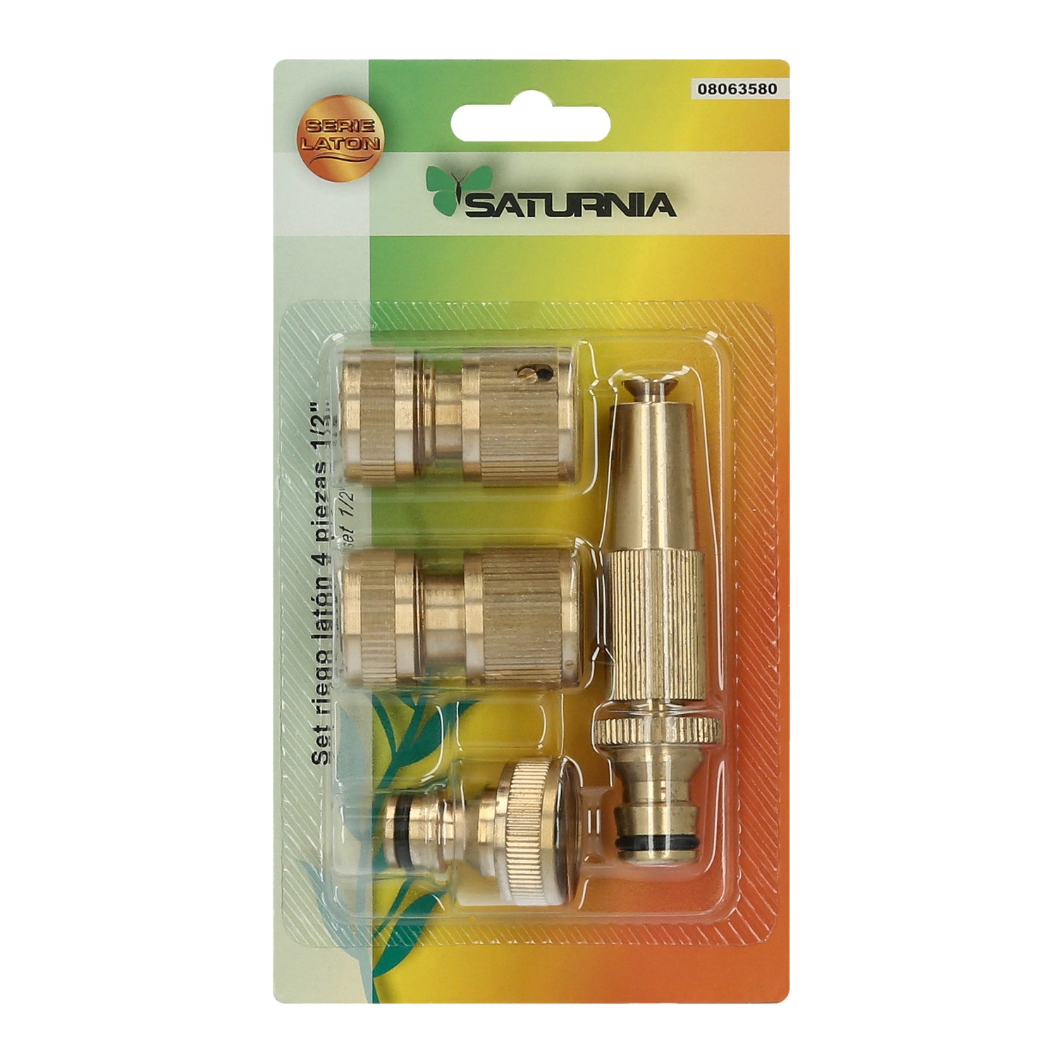 Set Riego 4 piezas Para Mangueras 1/2" Fabricado en laton.