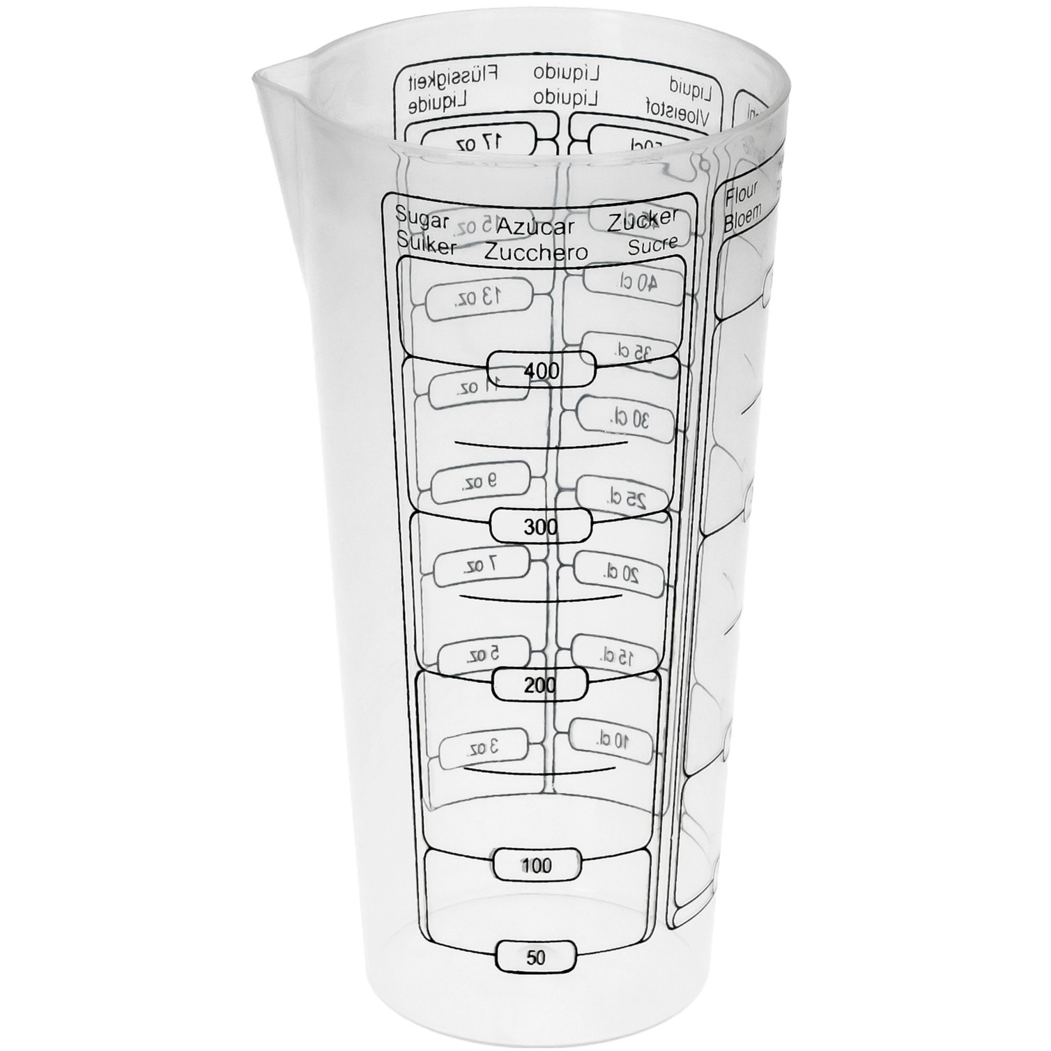 Vaso Medidor Plastico Oryx 500 ml. 8,5x6x16 cm.