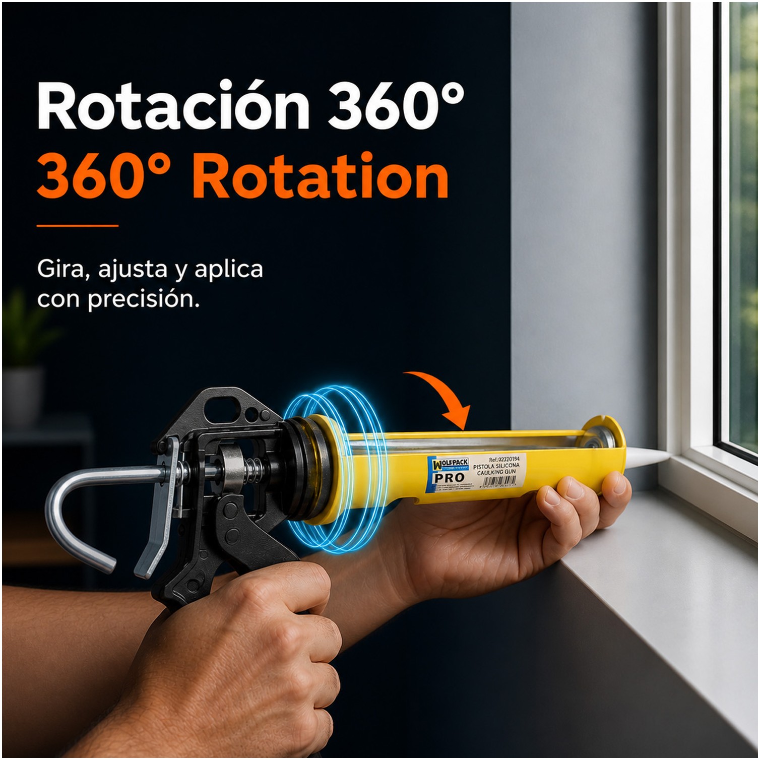 Pistola Silicona Profesional Extrafuerte, Cartuchos 310 ml. Pistola Selladora Silicona, Pistola Calafateo, Pistola Calafatear