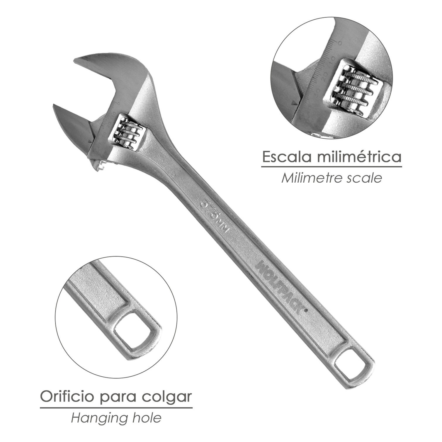 Llave Ajustable Plus Moleta 15"