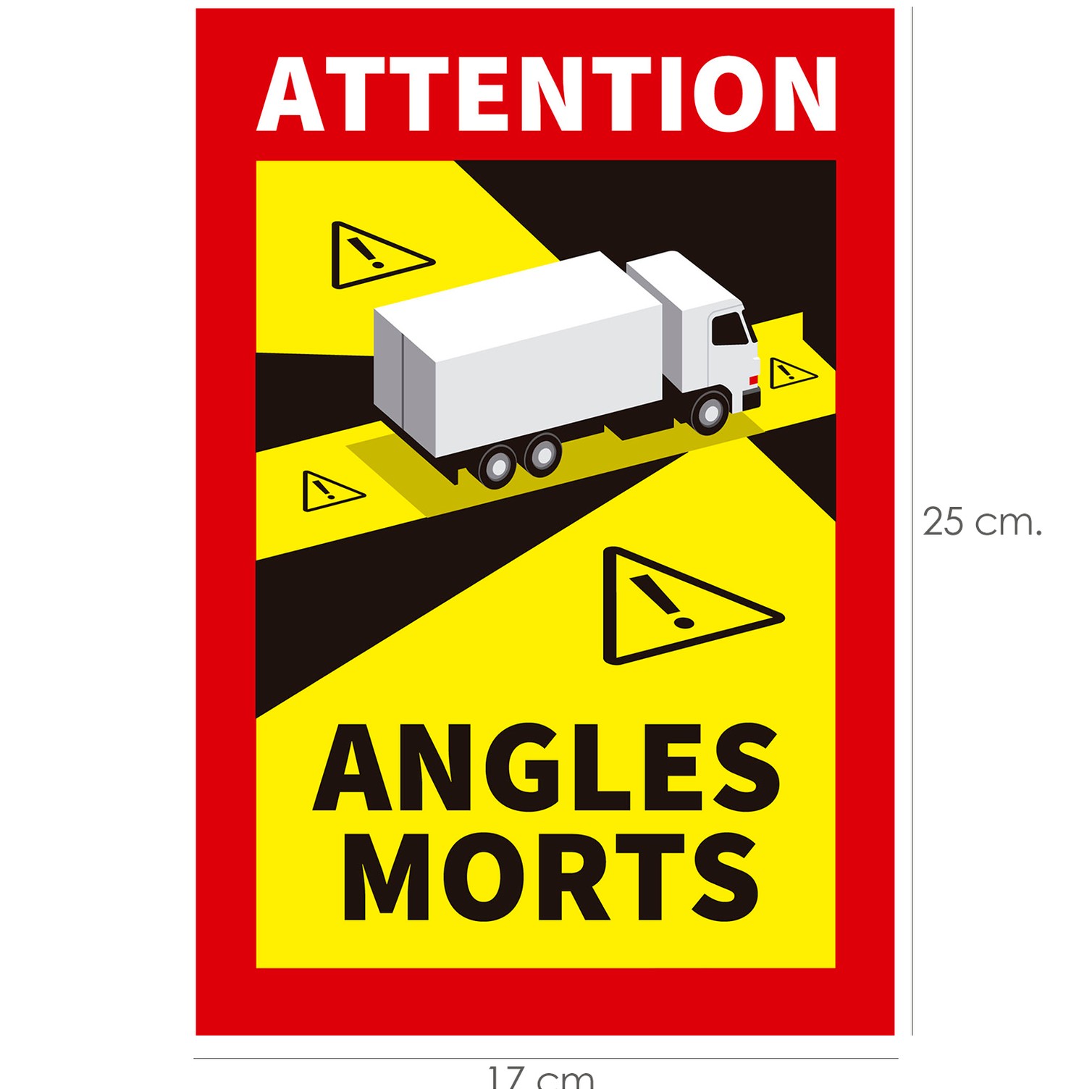 Rotulo / Pegatina Adhesivo Angulo Muerto Camion 25x17 cm. pegatina Angulo Muerto Francia Obligatoria