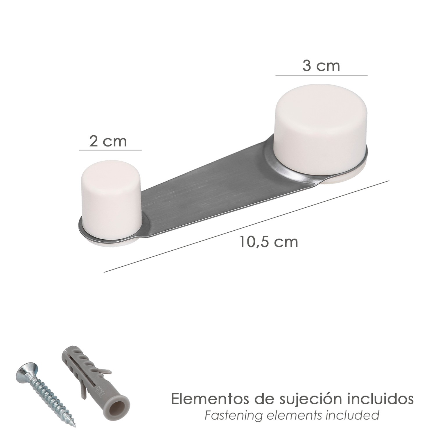 Tope Puerta Adhesivo con Retenedor Blanco