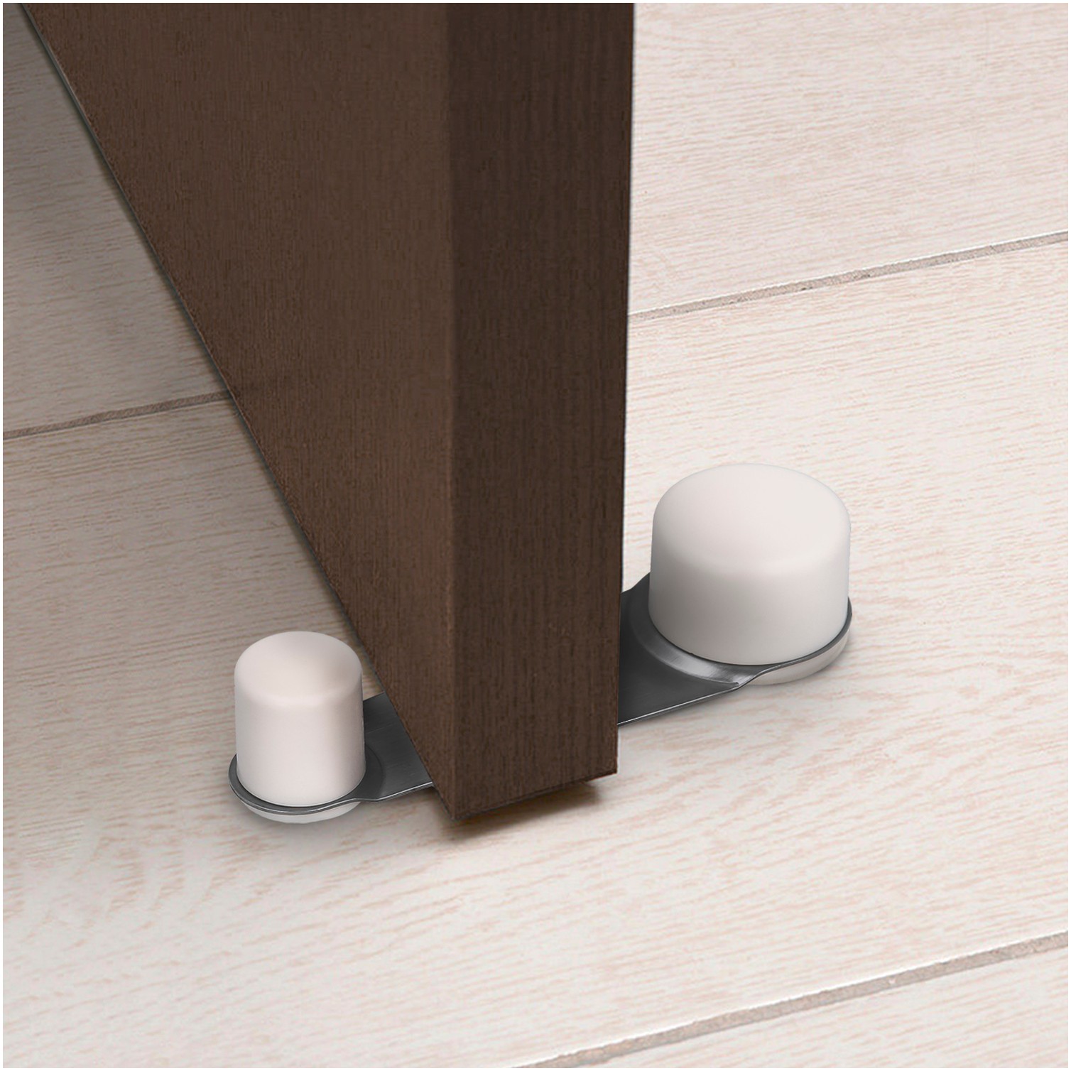 Tope Puerta Adhesivo con Retenedor Blanco