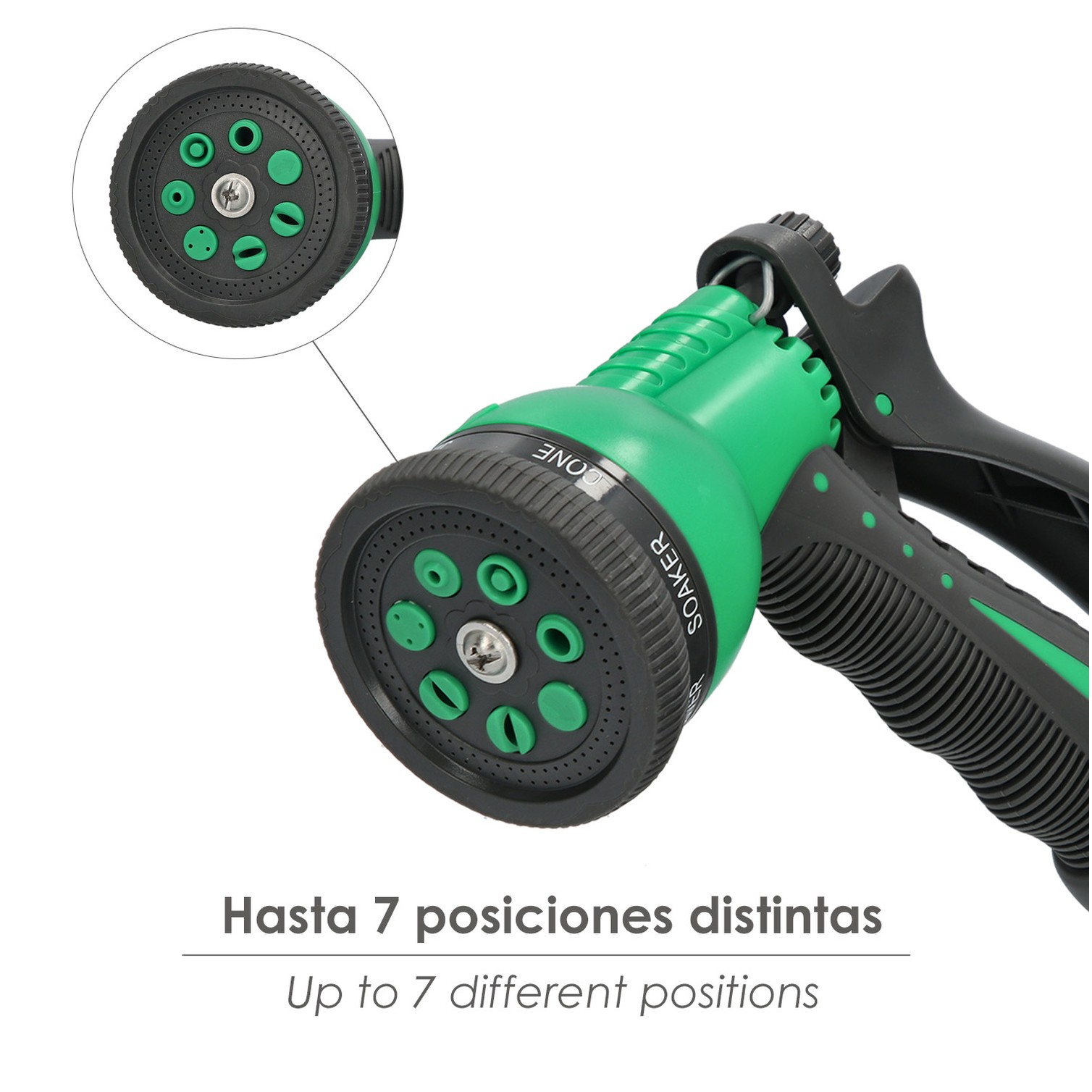 Pistola Riego Plastico ABS 7 Posiciones.