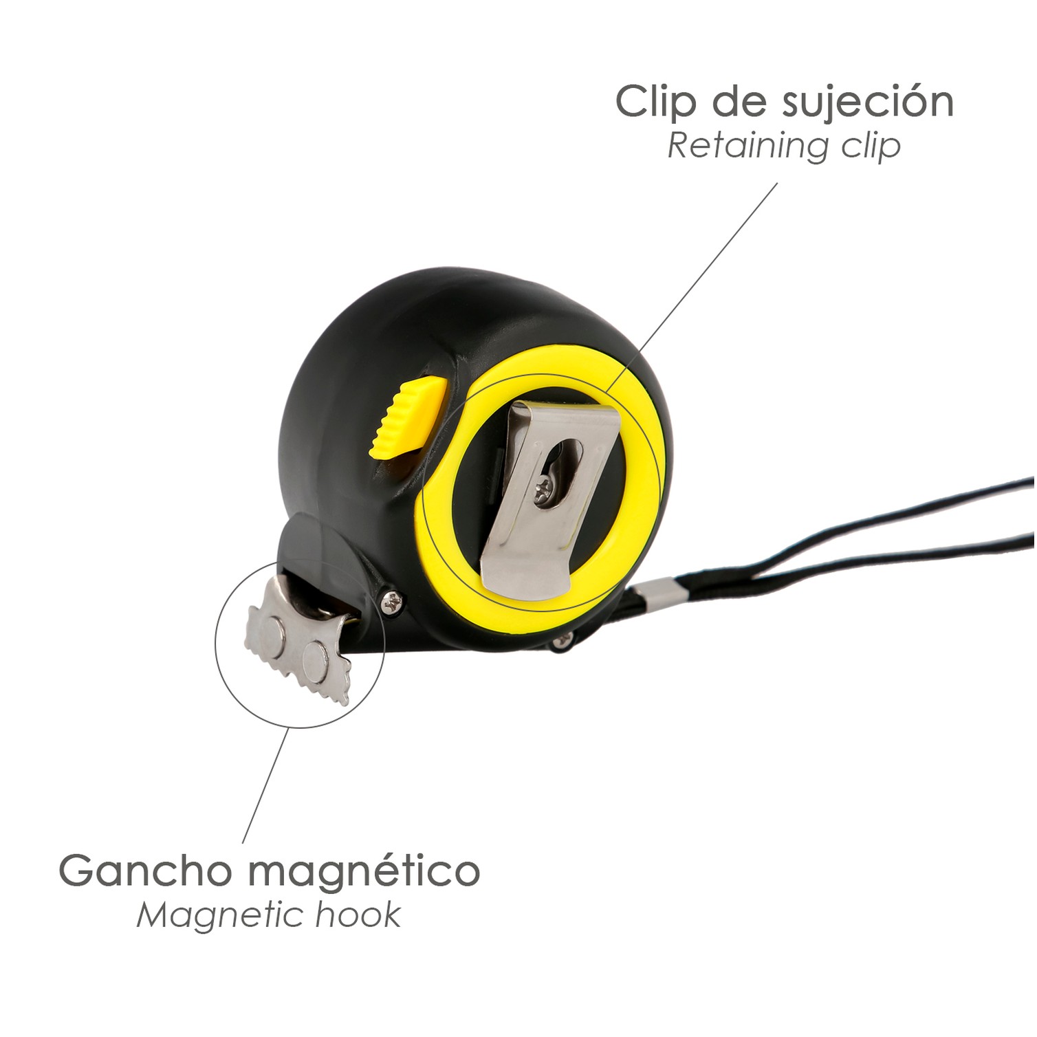 Flexometro Sistema Autolock Con Freno Automatico Longitud 3 Metros Ancho Cinta 16 mm. Magnetico. Cinta Metrica Freno Automatico