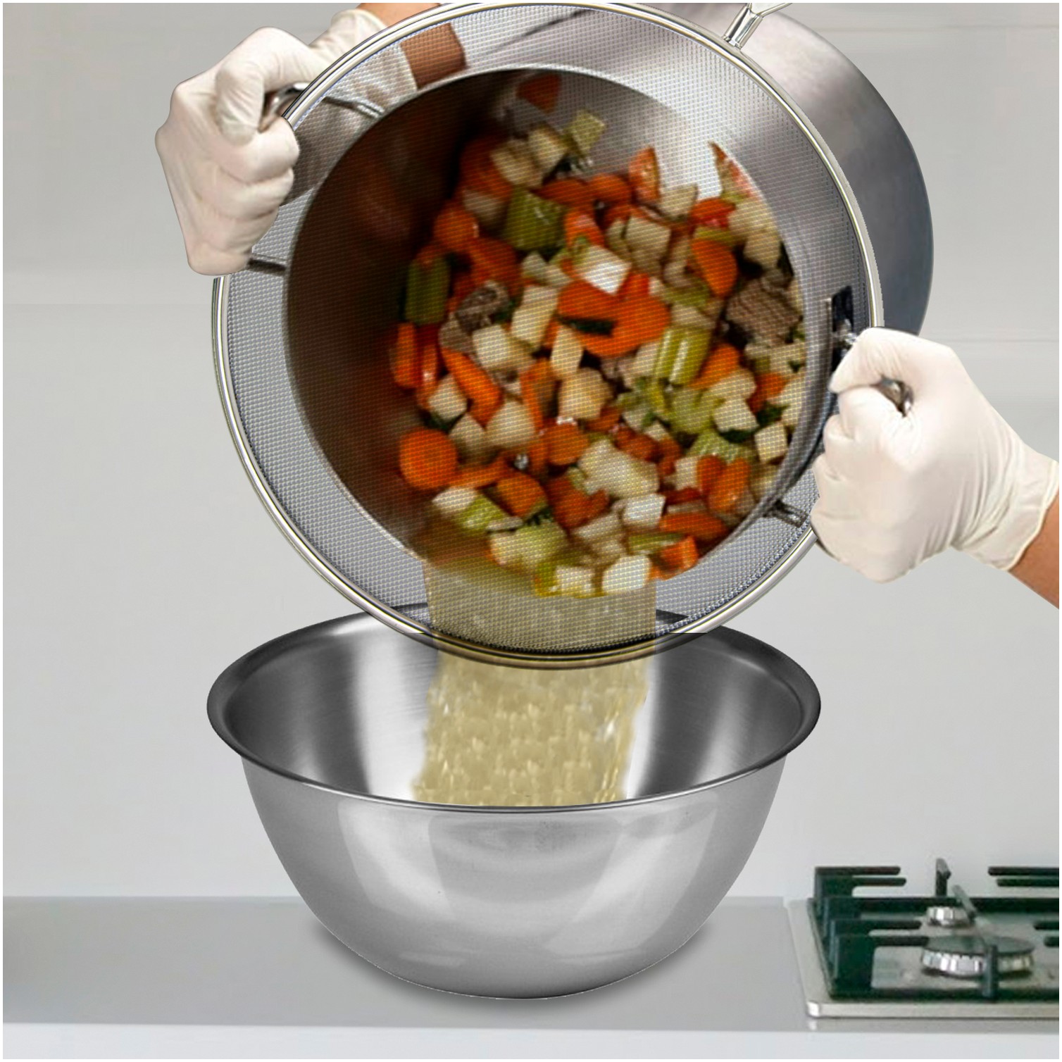 Tapa Anti Salpicaduras Ø 28 cm. Malla Acero Inoxidable. Con mango, Pantalla Antisalpicaduras,Tapa Sarten,Tapa ollas,Tapa aceite