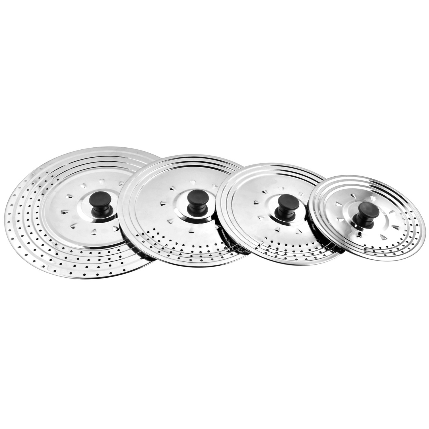 Tapadera Multiusos Acero Inoxidable Ø 21 cm. Uso Tapa Anti Salpicaduras y Escurridor. Tapadera Adpatable Diferentes Medidas