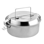 Fiambrera Metalica De Acero Inoxidable Con 2 Platos Ø 18 cm. Lunch Box, Fiambrera Metalica, Porta Alimentos Metalico,