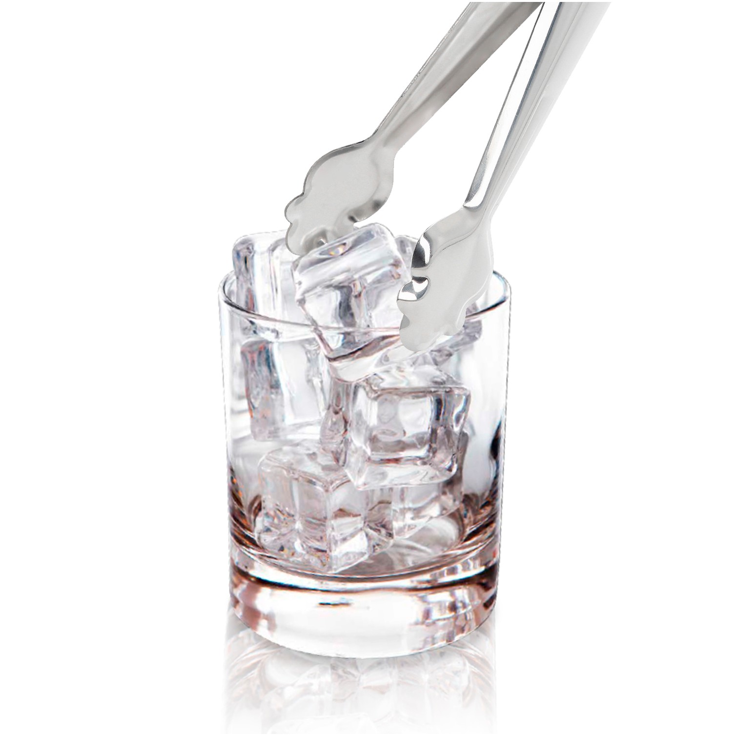 Pinzas Para Hielo de Acero Inoxidable Con Muelle de Apertura Automatica. Longitud 19 cm.