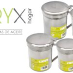 Grasera Acero Inoxidable Para Carne, Aceitera Aceite Usado 1,0 Lts. Con Colador y Tapa, Recipiente Reciclaje Aceite Usado Carne