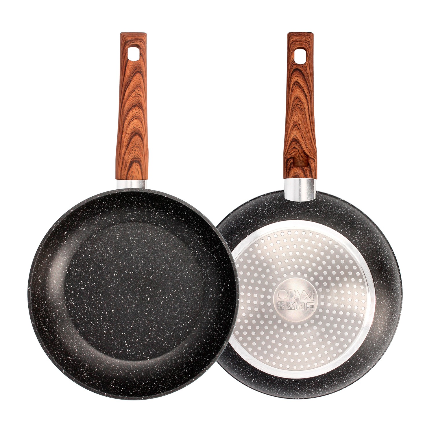 Sarten Aluminio Forjado Antiadherente Ø 24 x 5 cm. Mango Engomado / 5 capas / Acabado Piedra / Apta Para Todo Tipo de Cocinas